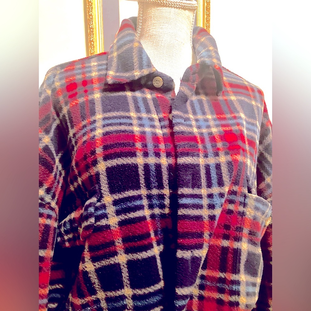Lumber Men’s(Duck Head) Long Sleeve Plaid Button Down Fleece Sweater
